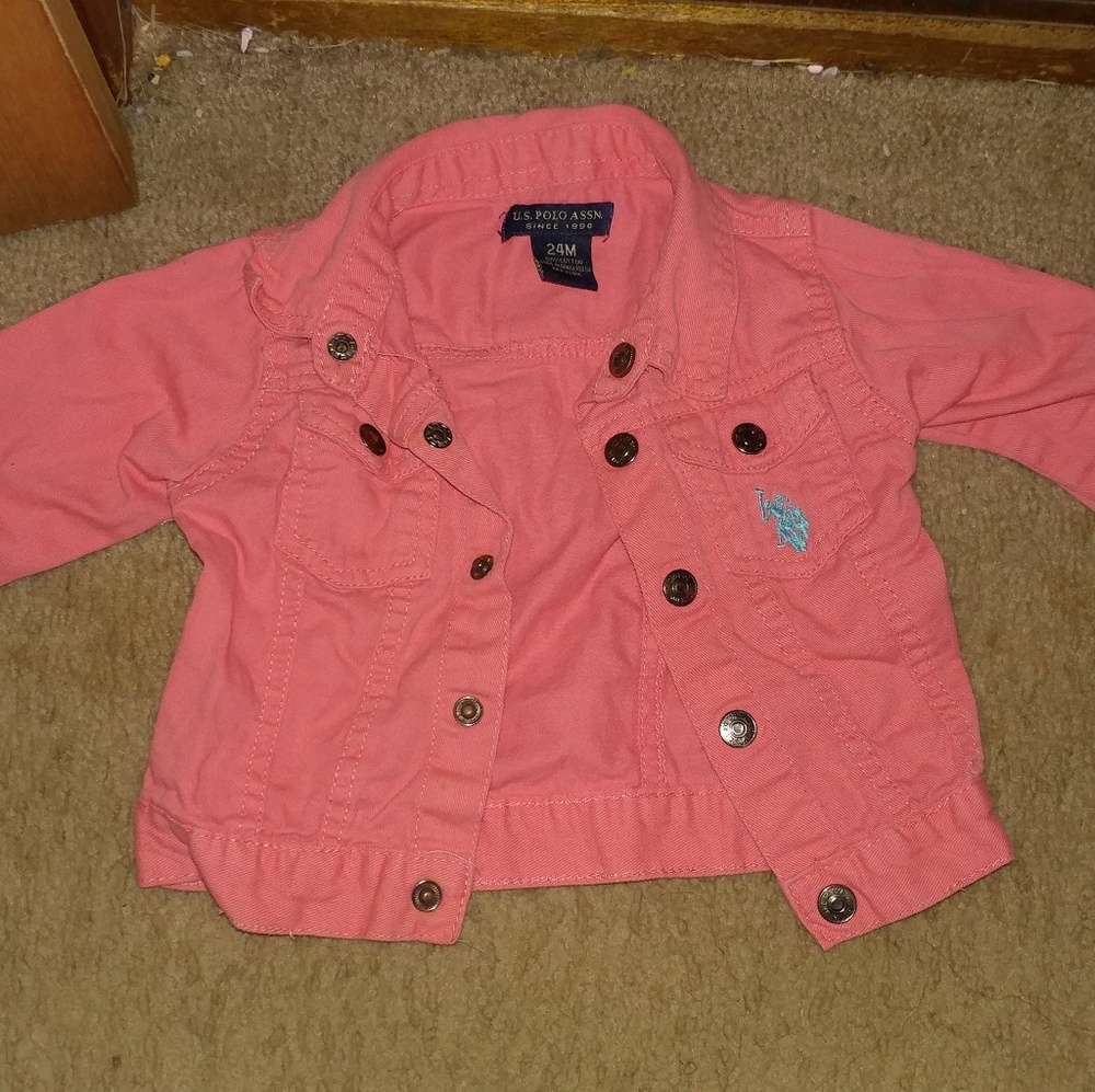 U.S. Polo Baby Girls Coral Jean Jacket